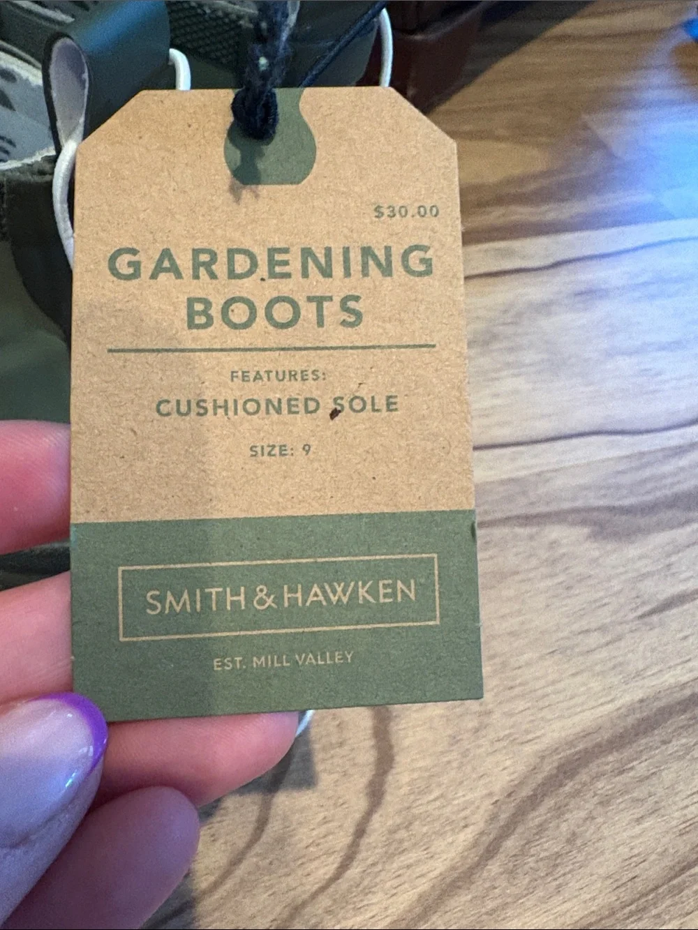 NWT Smith & Hawken Olive Green Waterproof Chelsea Rain Booties